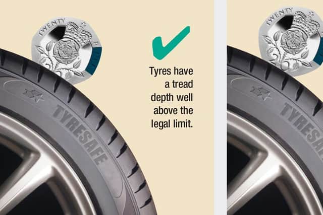 How to carry out the 20p tyre tread check (Image: TyreSafe)