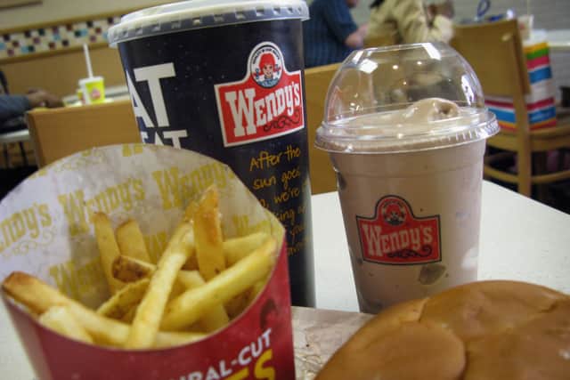 Food is served at a Wendy’s restaurant in Chicago.