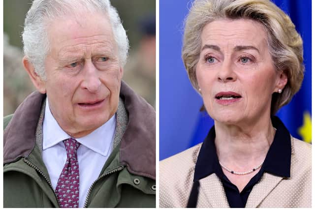 King Charles III (left) and Ursula von der Leyen, President of the European Commission. 