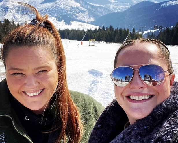 Anne-marie and Rachel in the mountains. 