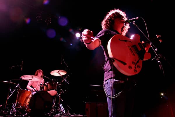 Steven Morrison (L) and Kyle Falconer of the four-piece British band The View perform on stage in concert at the Metro Theatre June 8, 2007 in Sydney, Australia.