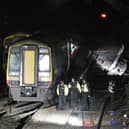 The scene near Fisherton Tunnel between Andover and Salisbury where a train heading to Bristol crashed