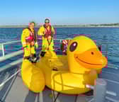 RNLI coastguards with their new apprentice ‘Quackers'