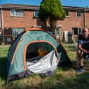 Gary Lambert, who is camping outside of his former home after being evicted in Stockwood, Bristol.