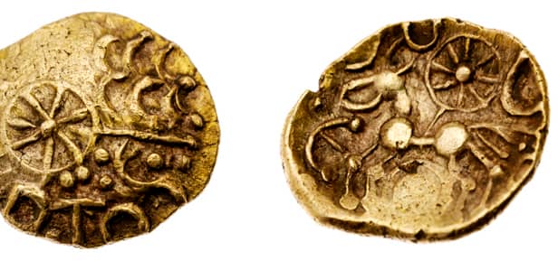 The circa 50 BC gold coin was found in a Hampshire field.