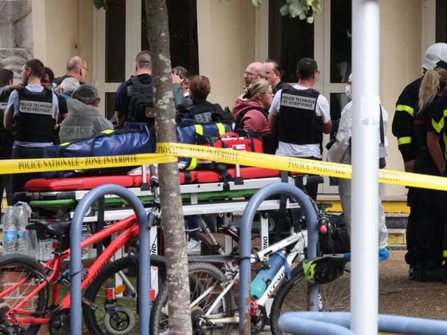 French police have said that a teacher was killed and another two people were injured after a fatal stabbing attack at a high school in the northern city of Arras. (Credit: AFP via Getty Images)