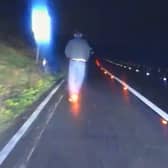 A scooter rider was caught over the drink-drive limit on a motorway hard shoulder Picture: Avon and Somerset police