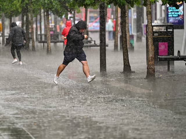Heavy rain.