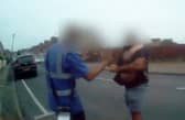Shocking footage from a bodycam captured the moment a raging van driver threw a traffic warden to the ground after he ticketed his illegally parked van. Picture: Coventry City Council / SWNS