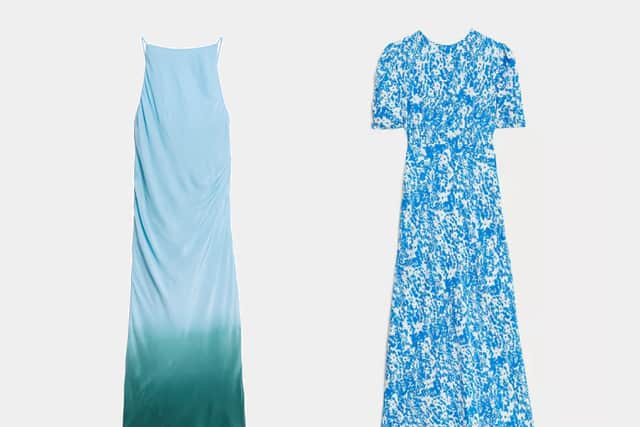 The Ombre Slip Dress (left) and the Printed Midaxi Dress (right) both by M&S