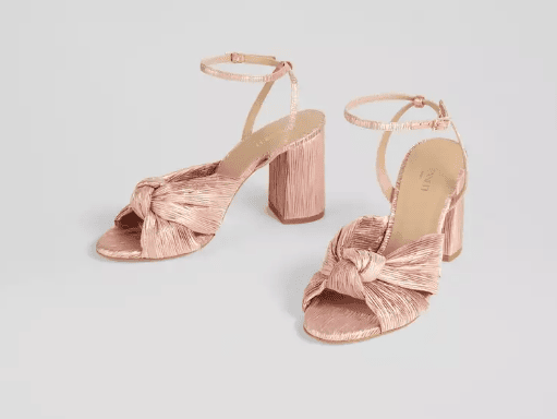 Eliana Pink Crinkle Satin Sandals