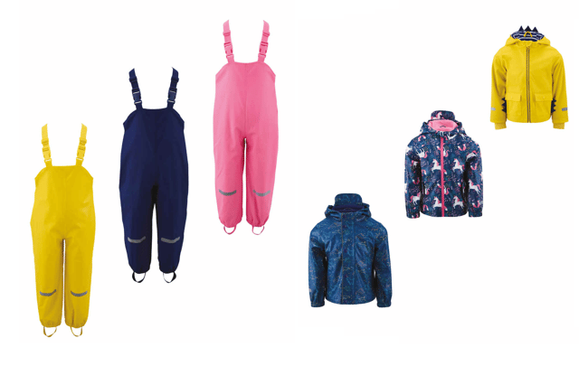 Pick up raincoats and waterproof dungarees in the Aldi middle aisle