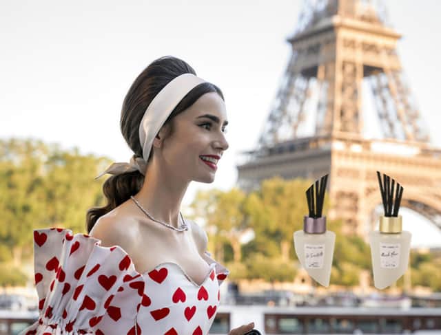 Aldi launches Emily in Paris inspired fragrances. Photo: Netflix/ Aldi