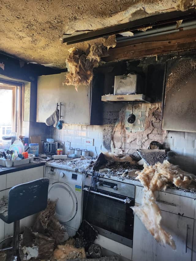 Damage to the Hone family's home.