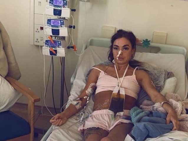 NHS nurse Beka Naylor in hospital where she is recovering from cancer treatment. Her car was stolen while she lay sick in bed at Sheffield's Northern General Hospital. Photo: Juli Naylor / SWNS