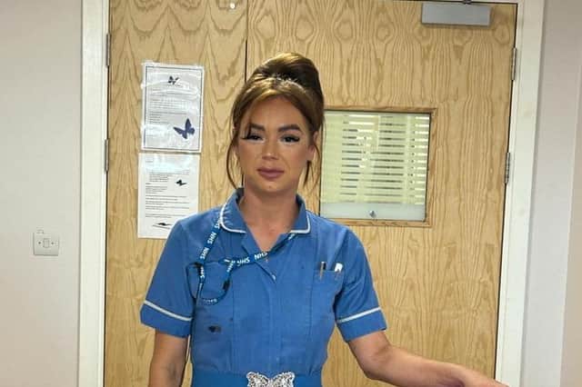 Beka Naylor at work. The NHS nurse, from Doncaster, was recovering from cancer treatment at Sheffield's Northern General Hospital when her car was stolen from outside her home. Photo: Beka Naylor/SWNS