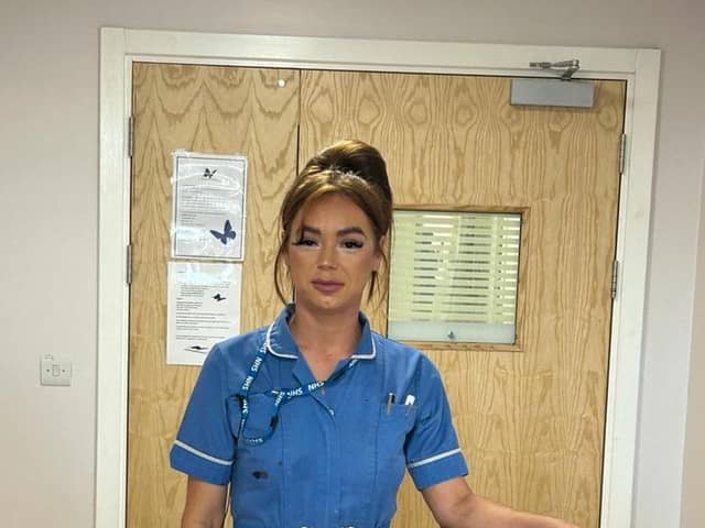 Beka Naylor at work. The NHS nurse, from Doncaster, was recovering from cancer treatment at Sheffield's Northern General Hospital when her car was stolen from outside her home. Photo: Beka Naylor/SWNS