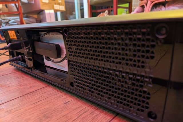 A top-spec Amazon Fire Stick is included in the box and slots in neatly on the back of the projector