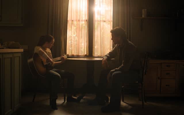 Bella Ramsey and Pedro Pascal as Ellie and Joel in The Last of Us season two trailer.