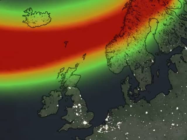 Met Office map shows where in Scotland Northern Lights could be visible tonight.