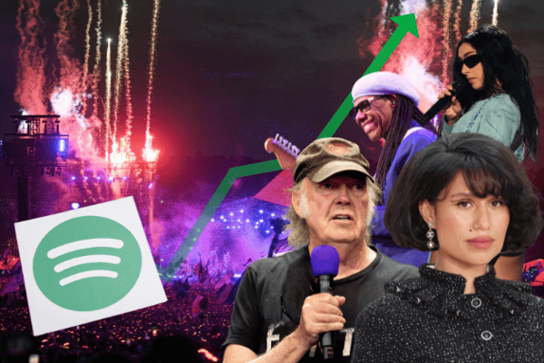 Could Neil Young, RAYE, Charli XCX or Nile Rodgers be the most streamed artist on Spotify performing at Worthy Farm in 2025?