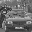 A trendy looking DJ Noel Edmonds is pictured here in 1974 beside his Ford Capri Mk II. The Capri was the seventh best-selling car of the 1970s, with 378,310 registered, according to startrescue.co.uk, which described how it 'fused simple mechanics with sporty styling and an affordable price tag'. It was known as a 'pony' car - like a 'muscle' car, but smaller.