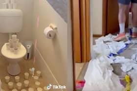 Couple return from honeymoon to find home ‘wrecked’ by pranksters.