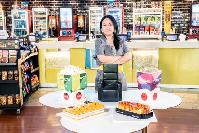 Cake artist Michelle Wibowo with her creations