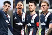 Falkirk quarter Keelan Adams, Liam Henderson, Brad Spencer and Calvin Miller have all been named in the PFA Scotland Championship team of the year (Pics by Michael Gillen)