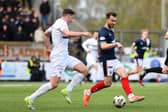 Falkirk midfielder Brad Spencer on the ball during Saturday's 3-1 defeat (Photo: Michael Gillen)