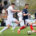 Falkirk midfielder Brad Spencer on the ball during Saturday's 3-1 defeat (Photo: Michael Gillen)