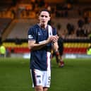 Falkirk ace Liam Henderson applauds the travelling support after the Partick Thistle defeat