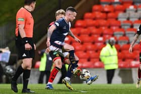 Gary Oliver on the ball for Falkirk against Partick Thistle