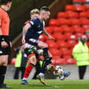 Gary Oliver on the ball for Falkirk against Partick Thistle