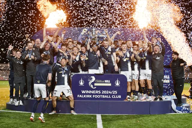 The celebrations begin as the Bairns are crowned Scottish Championship winners