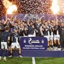 Falkirk lift the Scottish Championship trophy