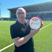 Falkirk manager John McGlynn with his Glen's Vodka award