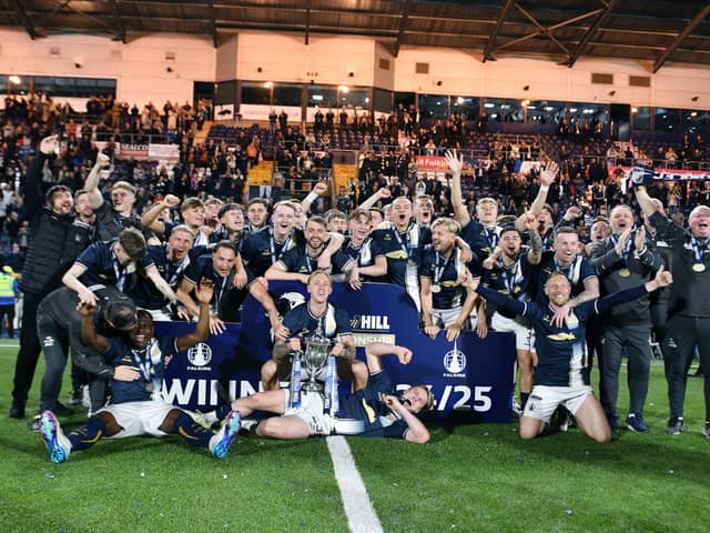 Falkirk's men's first team won the Scottish Championship title