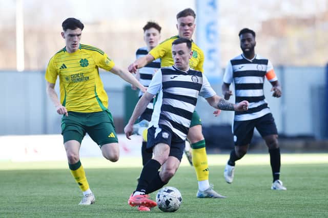Falkirk side East Stirlingshire in action against guest club Celtic B
