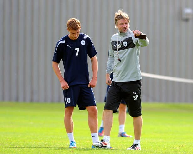 Steven Pressley pictured as Falkirk boss during a training session at the University of Stirling back in 2012