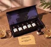 The selection box contains six premium whiskies