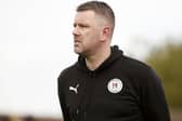 Bo'ness United boss Stuart Hunter watches on from the touchline