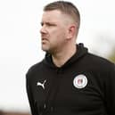 Bo'ness United boss Stuart Hunter watches on from the touchline