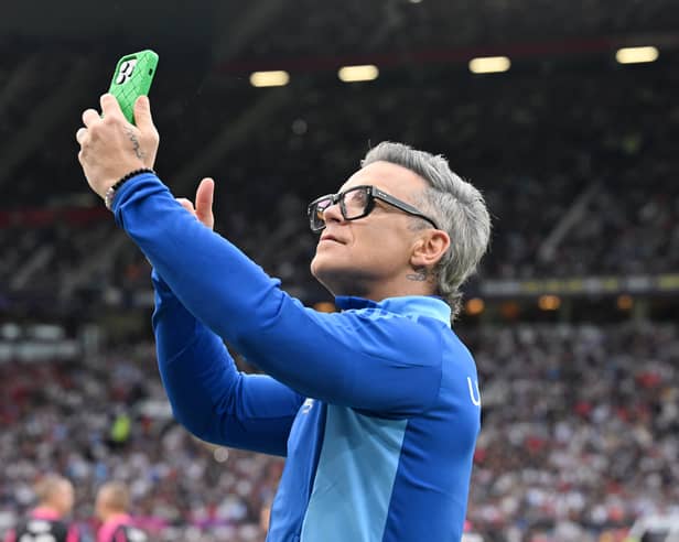 Robbie Williams during Soccer Aid 2025