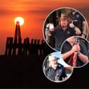 A popular sea shanty crew lead a boozy sunset sing-along outside an RNLI station