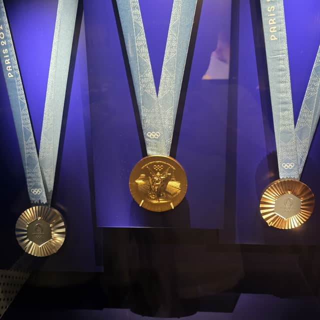 A set of medals from Paris 2024 at the Olympic Museum