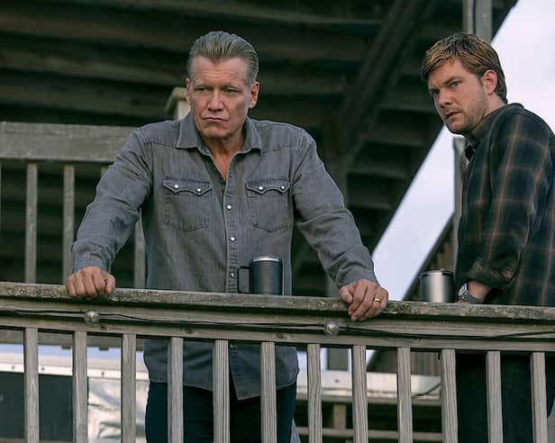Holt McCallany (L) and Jake Weary (R) in The Waterfront