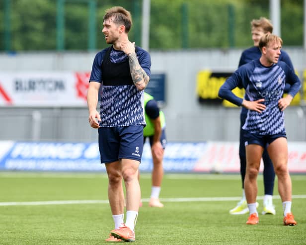Falkirk ace Brad Spencer during a training session