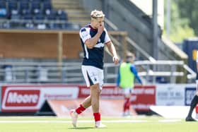 Falkirk's Tom Lang looks dejected as his side concede three early first-half goals during a pre-season friendly match between Falkirk and Edinburgh City