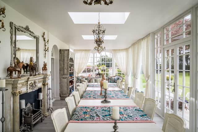 The dining room is an incredible space